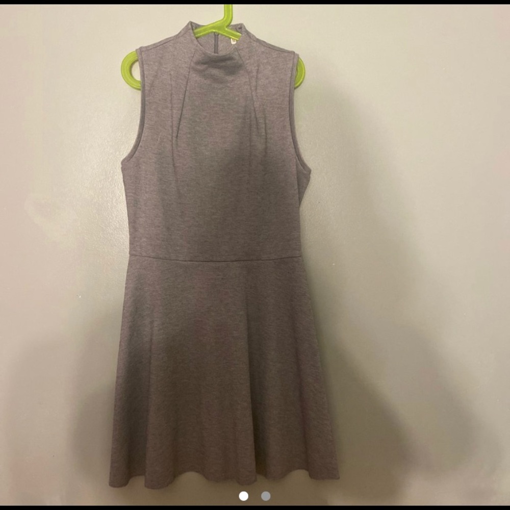 grey mock turtleneck dress